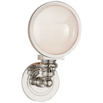 Boston Head Light Wall Sconce - Polished Nickel / White