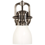 Yoke Wall Sconce - Antique Nickel / White Glass