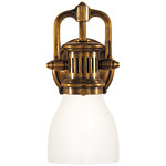 Yoke Wall Sconce - Hand-Rubbed Antique Brass / White Glass