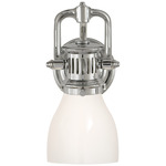 Yoke Wall Sconce - Polished Nickel / White Glass