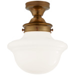 Edmond Ceiling Light - Hand Rubbed Antique Brass / White