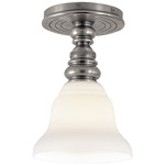 Boston Glass Ceiling Light - Antique Nickel / White Glass