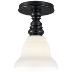 Boston Glass Ceiling Light - Bronze / White Glass