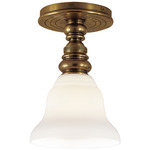 Boston Glass Ceiling Light - Hand Rubbed Antique Brass / White Glass