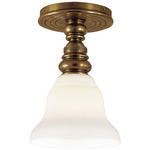 Boston Glass Ceiling Light - Hand-Rubbed Antique Brass / White Glass