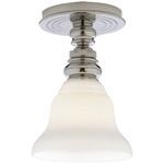 Boston Glass Ceiling Light - Polished Nickel / White Glass