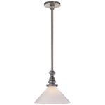 Boston Slant Glass Pendant - Antique Nickel / White Glass