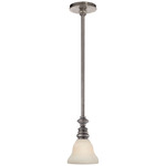 Boston Desk Glass Pendant - Antique Nickel / White Glass