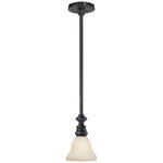 Boston Desk Glass Pendant - Bronze / White Glass