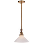 Boston Slant Glass Pendant - Hand-Rubbed Antique Brass / White Glass