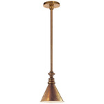 Boston Solid Pendant - Hand-Rubbed Antique Brass