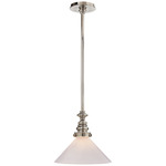 Boston Slant Glass Pendant - Polished Nickel / White Glass