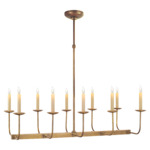 Linear Branched Chandelier - Hand-Rubbed Antique Brass
