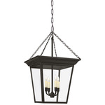 Cornice Lantern Pendant - Blackened Rust / Clear