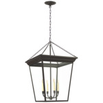 Cornice Lantern Pendant - Blackened Rust / Clear
