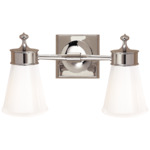 Siena Bathroom Vanity Light - Polished Nickel / White