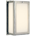 Mercer Box Bathroom Vanity Light - Polished Nickel / White