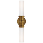 Graydon Bathroom Vanity Light - Hand-Rubbed Antique Brass / White