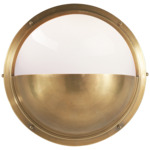 Pelham Moon Wall Sconce - Hand-Rubbed Antique Brass / White