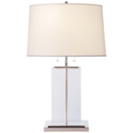 Crystal Block Table Lamp - Crystal / White