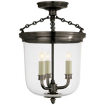 Merchant Semi Flush Ceiling Light - Bronze / Clear