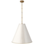 Goodman Metal Pendant - Hand Rubbed Antique Brass / Antique White with Brass interior