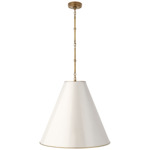 Goodman Metal Pendant - Hand-Rubbed Antique Brass / Antique White with Brass interior