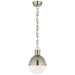 Hicks Globe Pendant - Antique Nickel / White