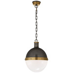 Hicks Globe Pendant - Bronze / Hand-Rubbed Antique Brass / White