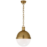 Hicks Globe Pendant - Hand Rubbed Antique Brass / White