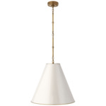 Goodman Metal Pendant - Hand Rubbed Antique Brass / Antique White with Brass interior