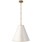 Goodman Metal Pendant - Hand-Rubbed Antique Brass / Antique White with Brass interior