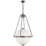 Modern Globe Pendant - Bronze / White