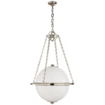 Modern Globe Pendant - Polished Nickel / White