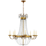 Paris Flea Market Chandelier - Gilded Iron / Seeded