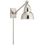 French Library Plug-in Swing Arm Wall Sconce - Polished Nickel