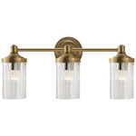 Ava Bathroom Vanity Light - Hand Rubbed Antique Brass / Crystal