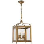 Greggory Lantern Pendant - Hand-Rubbed Antique Brass / Clear