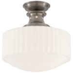 Milton Road Convertible Semi Flush / Pendant - Antique Nickel / White