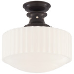 Milton Road Convertible Semi Flush / Pendant - Bronze / White