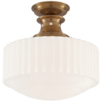 Milton Road Convertible Semi Flush / Pendant - Hand-Rubbed Antique Brass / White