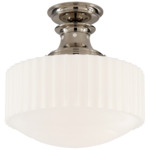 Milton Road Convertible Semi Flush / Pendant - Polished Nickel / White