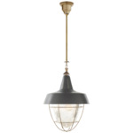 Henry Pendant - Hand-Rubbed Antique Brass / Dark Green