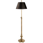 Overseas Floor Lamp - Antique-Burnished Brass / Black Paper