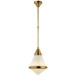 Gale Pendant - Hand-Rubbed Antique Brass / White Glass
