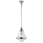 Gale Pendant - Polished Nickel / Seeded Glass