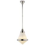 Gale Pendant - Polished Nickel / White Glass