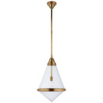Gale Pendant - Hand-Rubbed Antique Brass / Seeded Glass