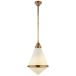 Gale Pendant - Hand-Rubbed Antique Brass / White Glass