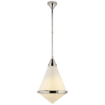 Gale Pendant - Polished Nickel / White Glass